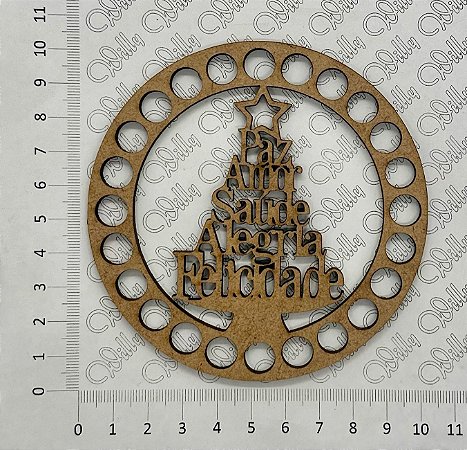 BASE MDF CORTE A LASER DECORATIVO PINHEIRO C/ ESCRITAS