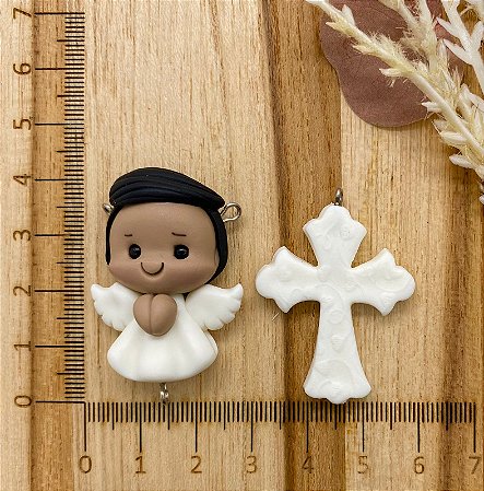 BISCUIT KIT ANJINHO E CRUCIFIXO BRANCO NOVO