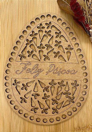 BASE MDF OVO PÁSCOA 20 CM COM CENOURAS