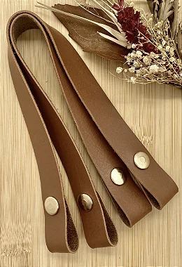 ALÇA PARA CESTO 2CM  COM BOTÃO DE PRESSÃO DOURADO - PAR