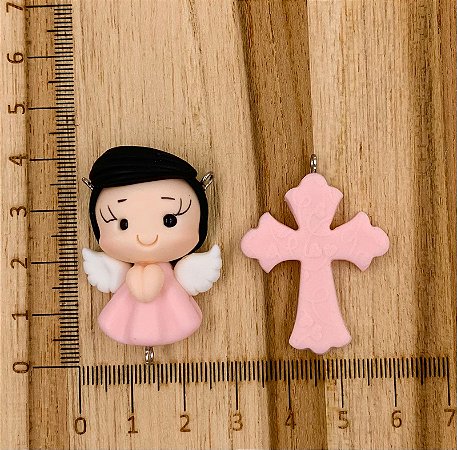 KIT BISCUIT ANJINHO ROSA CLARO CABELO PRETO