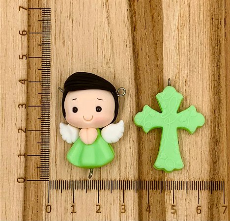 BISCUIT KIT ANJINHO VERDE CABELO PRETO