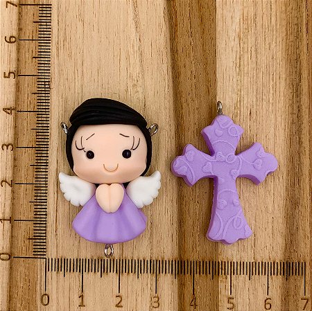 KIT BISCUIT ANJINHO LILÁS CABELO PRETO