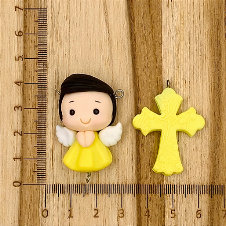 KIT BISCUIT ANJINHO AMARELO CABELO PRETO