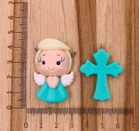 KIT BISCUIT ANJINHO TURQUESA CABELO LOIRO