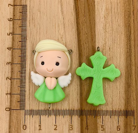 KIT BISCUIT ANJINHO VERDE CABELO LOIRO