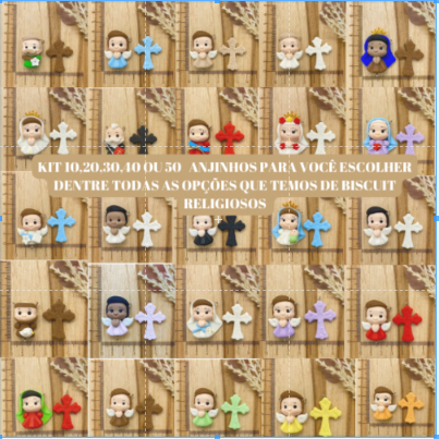 Kit Biscuit Rosário / Espirito Santo / Anjinhos / Santos - KIT PRA VC ESCOLHER