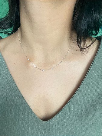 Colar Micro Zirconias Cristal