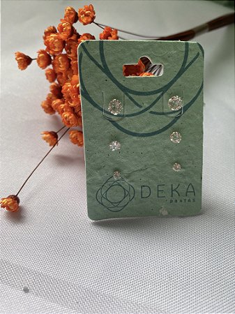 Brinco Trio de Zirconias Cristal