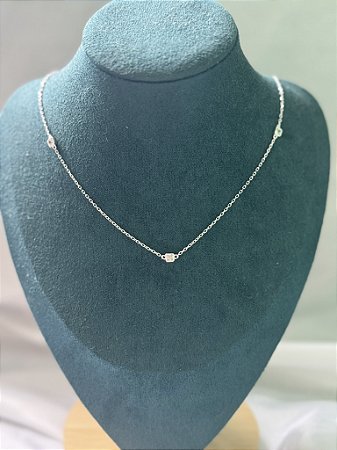 Colar Mini Zirconias Geometrica