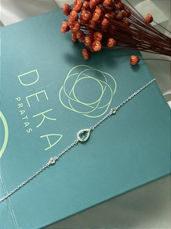 Pulseira Gota Turmalina Cravejada
