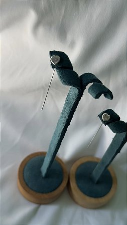 Brinco Fio Coração com Zircônia