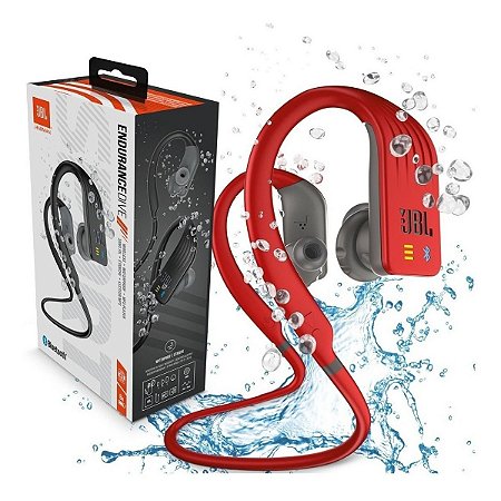Fone de Ouvido sem fio - JBL Endurance Dive - Vermelho - Eclipse  Distribuidora
