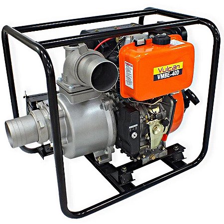Motobomba VMBE40D Vulcan Autoescorvante 4'' Á Diesel 4 Tempos 406CC 9HP Partida Elétrica