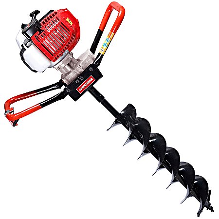Perfurador De Solo Kawashima ED43BD Á Gasolina 2t 42,7cc Com Broca 80x15cm de Duplo Espiral e Lâmina com Vídia