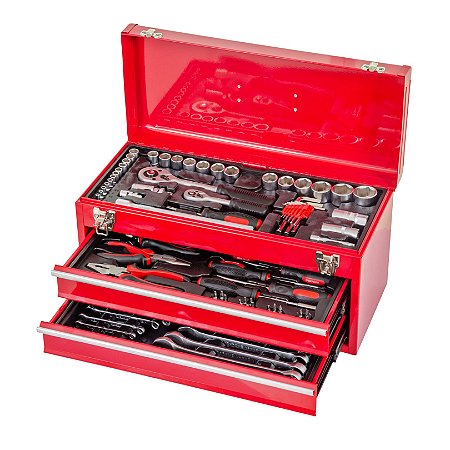 Jogo De Ferramentas Kajima JFP90M Profissional Com 90 Peças E Maleta Em Metal