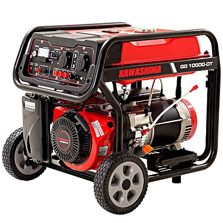 Gerador De Energia Kawashima GG10000DT Á Gasolina 9000W 16HP 60Hz 4T Trifásico Com Partida Elétrica e Manual