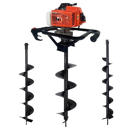 Perfurador De Solo Duratork DPS623P Á Gasolina 2T 62cc 3HP Com Brocas 80X10cm + 80X15cm + 80X20cm