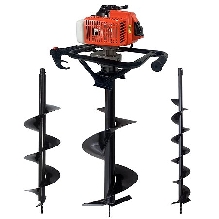 Perfurador De Solo Duratork DPS623M Á Gasolina 2T 62cc 3HP Com Brocas 80X10cm + 80X20cm + 80X30cm