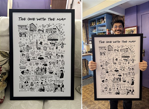 Quadro Mapa Friends