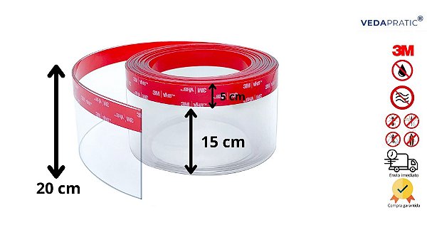 Veda Frestas 20 Cm de Altura Transparente