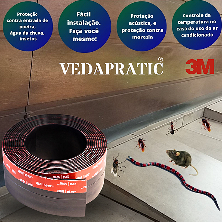 Veda Frestas 20 Cm de Altura Preto