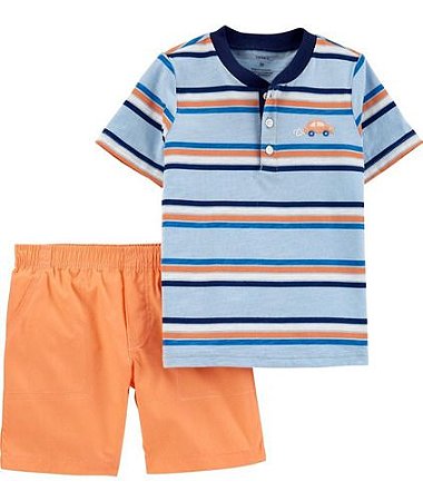 Conjunto 2 peças Carter´s - Listrado Carrinho