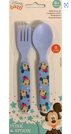 Kit Colher e Garfo Disney Baby - Mickey e Minnie