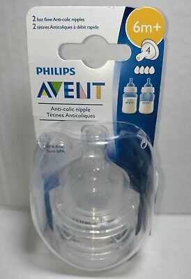 Kit com 2 Bicos de Mamadeira Anticólica nº 4 Philips Avent - 6m+