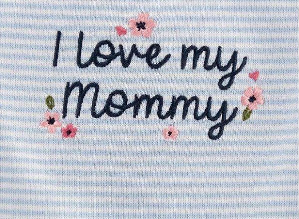 Kit com 5 Bodies Carter's Manga Curta - I Love My Mommy