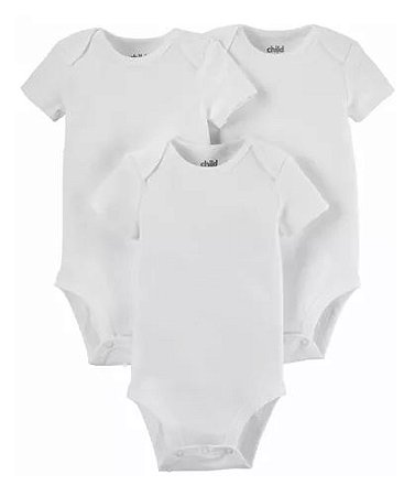 Kit com 3 Bodies Manga Curta - Branco - Child of Mine by Carter's