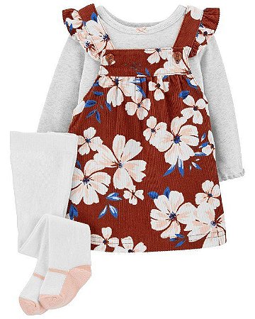Conjunto 3 Peças com Jardineira Carter´s - Floral