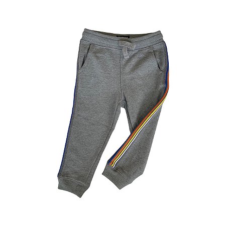 Calça Moletom OshKosh - Cinza com Laterais Coloridas