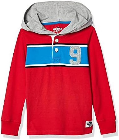 Camiseta Manga Longa com Capuz OshKosh - Vermelha