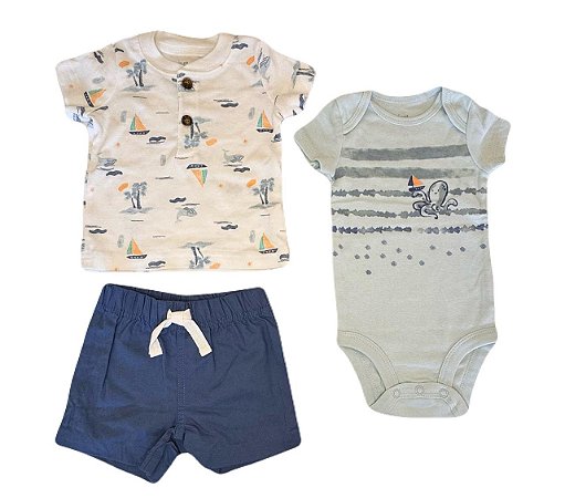 Trio com Shorts Just One You by Carter´s - Barco à Vela