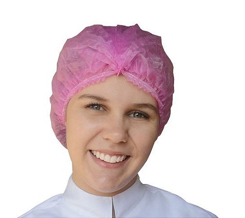 Touca Rosa TNT Elástico Sanfonada Prevemax c/ 100un