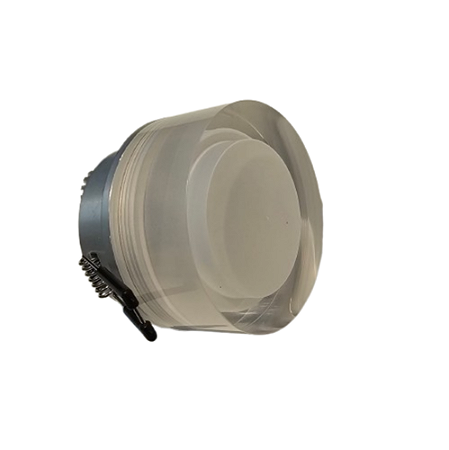 Spot Embutido Alumínio Redondo Acrilico Cristal 7cm C/ Led 3w - Eros