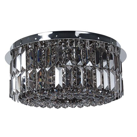 Plafon Redondo E Cristal Asfour Cor Satin Com Placas E Bolas D43Cm - Iris