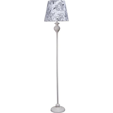 Luminaria De Chão Metal Branca Com Cupula Floral - D31Cm Boreas