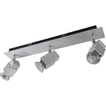 Trilho Spot Aluminio Escovado Articulado Triplo 3Xgu10 - Zefiro