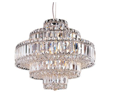Pendente Lustre Cristal K9 Redondo 5 Camadas 50Cm Alcmera