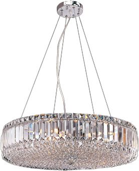 Pendente Lustre De Cristal Redondo Com Placas D60Cm - Alcmera
