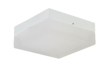 Plafon Quadrado Branco Com Vidro Fosco 19X19Cm - Ice