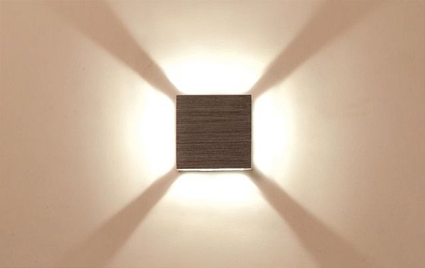 Arandela Balizador Quadrado Aluminio Escovado 4 Focos Com Led Incluso 6 X 6Cm Nyx