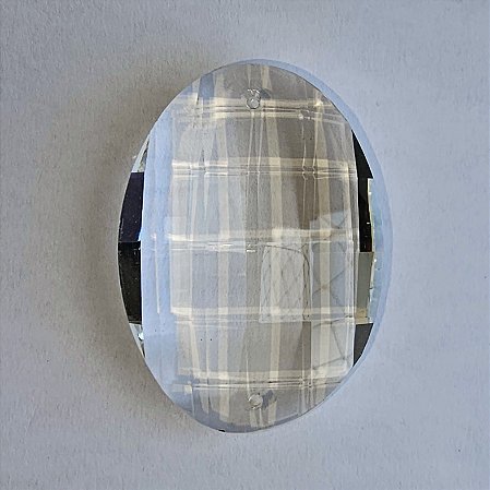 Cristal K9 Oval Xadrez 38mm - 2 furos -  2112 unidades (1 cx parda)