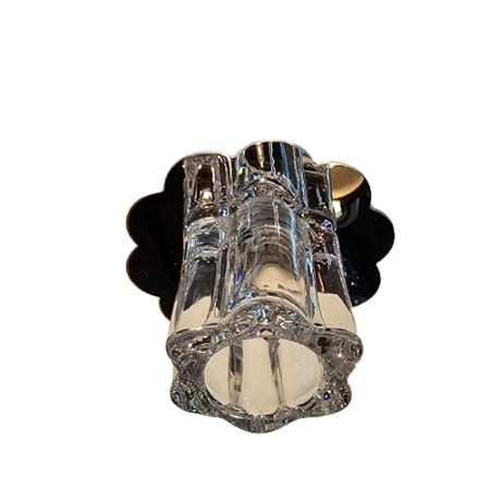 Spot Embutido Cromado Redondo Cristal K9 Raios c/ LED 5W/3000K branco quente completo - 1X G4 - Oceano