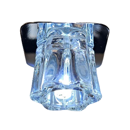 Spot Embutido Quadrado Cromado Cristal K9 Raios com LED 5w/3000k completo - Oceano