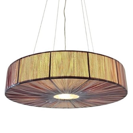 Pendente Lustre Cúpula Redonda Com Fio De Seda Vinho 60Cm 5XE27 - Silk