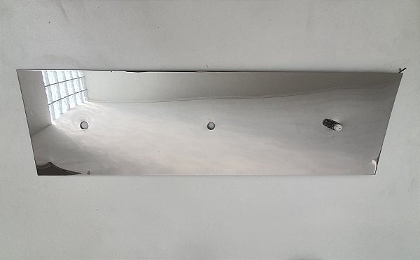Canopla cromada inox retangular 50x15cm 3 furos