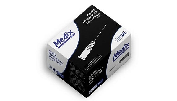 Agulha Hipodérmica 30 x 0,7 caixa c/100 Medix